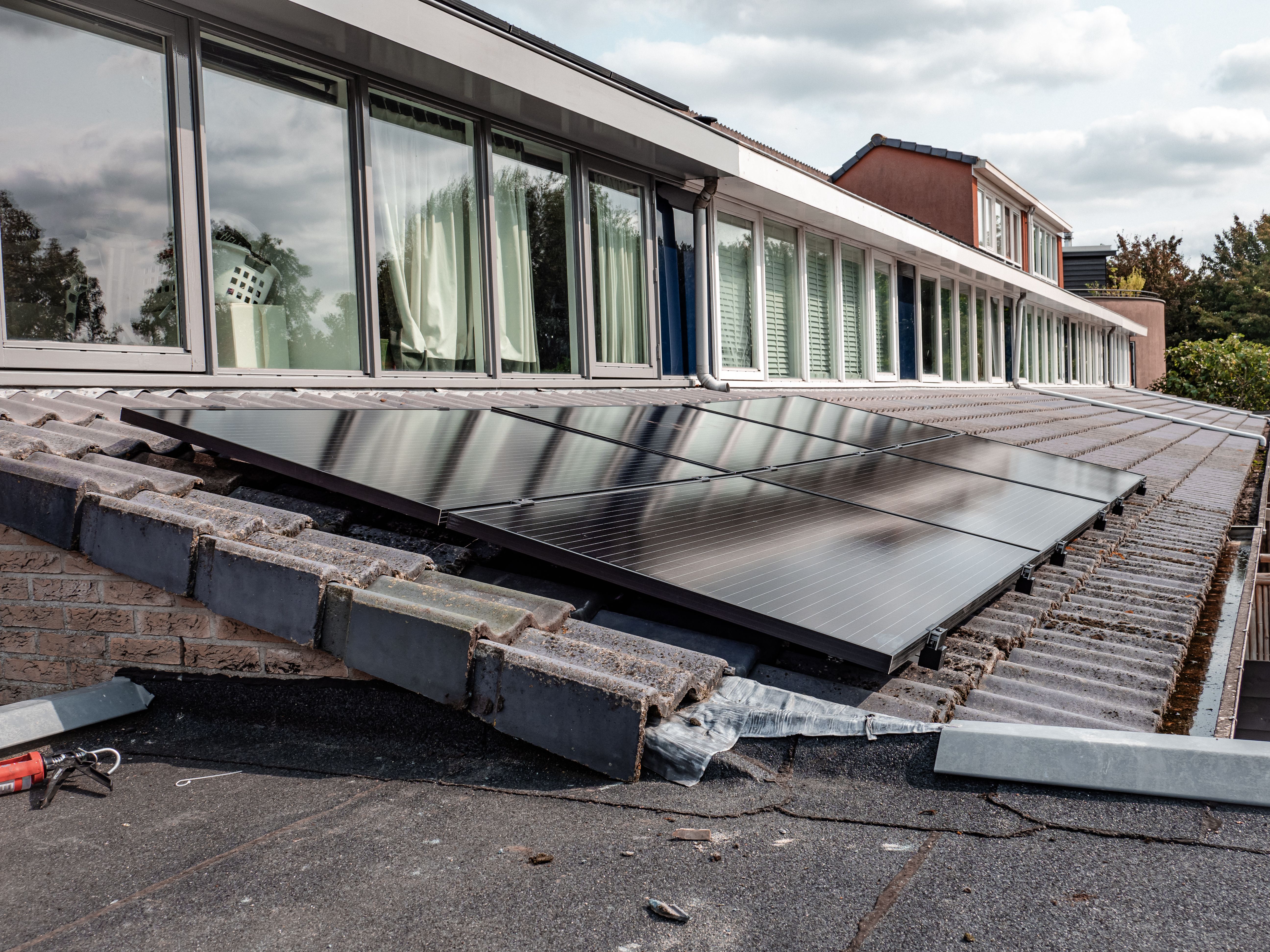 Paneles solares instalados en una casa